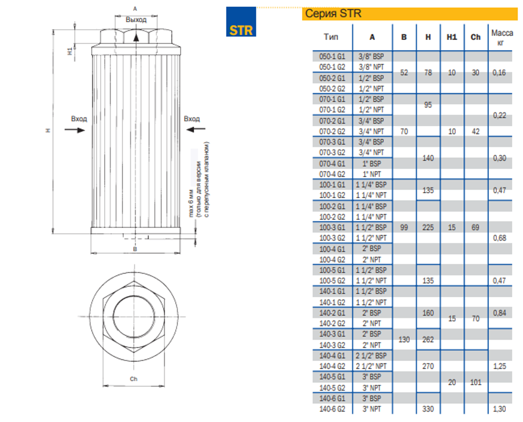 Чертеж всасывающего фильтра